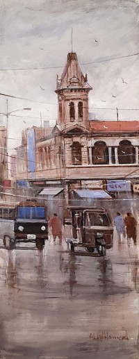 Abdul Hameed, 12 x 36 inch, Acrylic on Canvas, Cityscape Painting, AC-ADHD-006